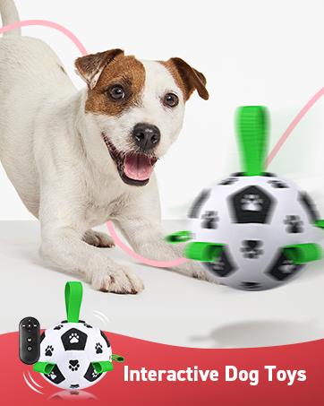 Glow in The Dark Dog Toys Soccer Ball with Straps, Outdoor Interactive Dog Toys Puppy Birthday Gifts, Dog Tug Water Toy, Light Up Dog Balls for Small & Medium Dogs（6 Inch Size 2）
