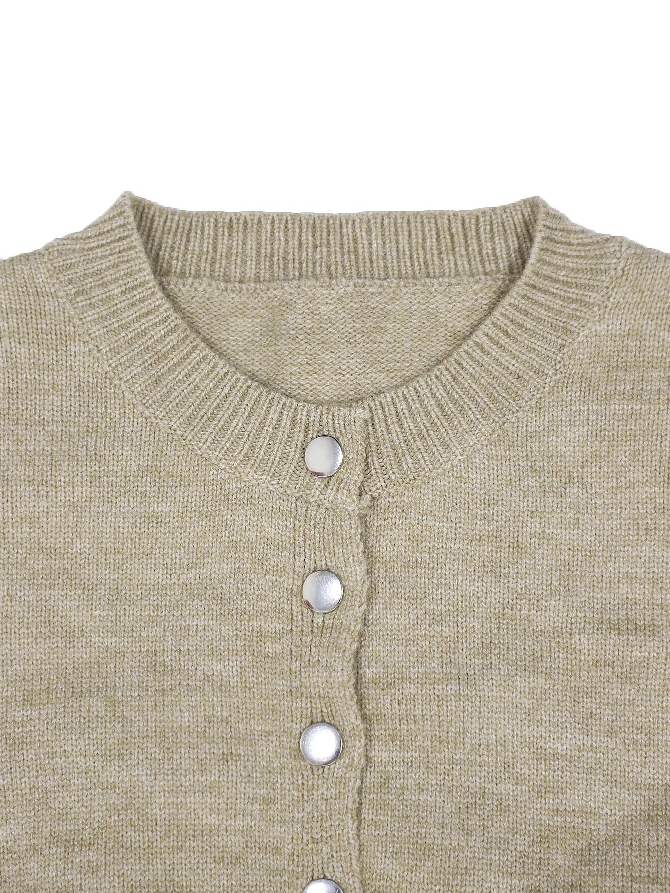Elegant Slim-Fit Button-Front Cardigan, Fashionable Casual Waist-Centric Knitwear for Fall & Winter Seasons