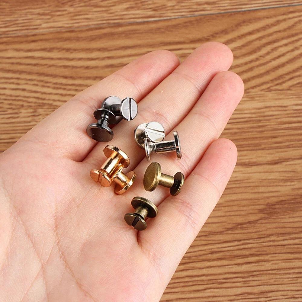 10/20 pcs Solid Brass Binding Screw Rivet Set for Leather Crafting, DIY Wallet Album Repair, Heavy Duty Metal Fasteners, Desk Calendar Menu Fixing, Industrial Hardware Kit with Wear-Resistant Nails