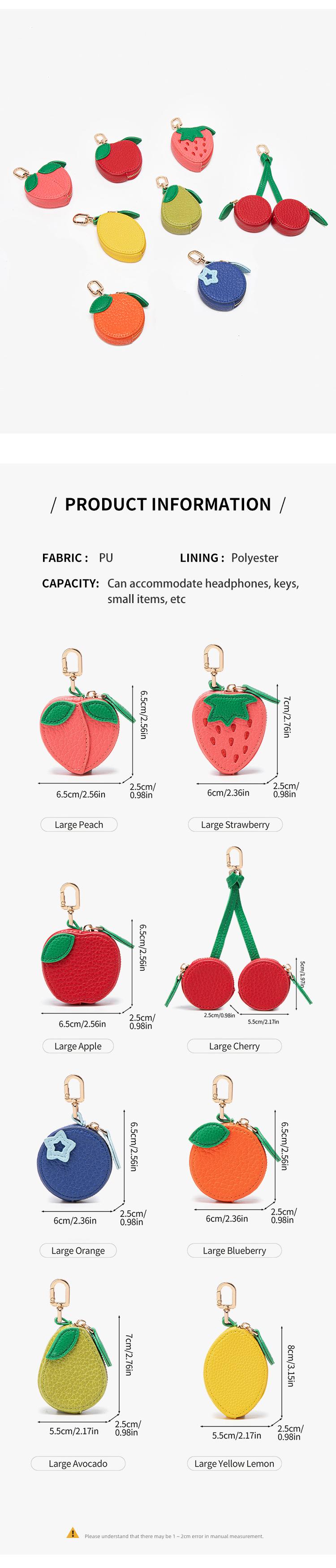Fruit family, sisters sharing clothes, cute fruit bag pendant, mini key chain accessories, Keychain Bag Pendant, suitable for bags and backpacks, perfect gift for fruit lovers, four seasons leisure style, suitable for Christmas, Christmas Eve gifts
