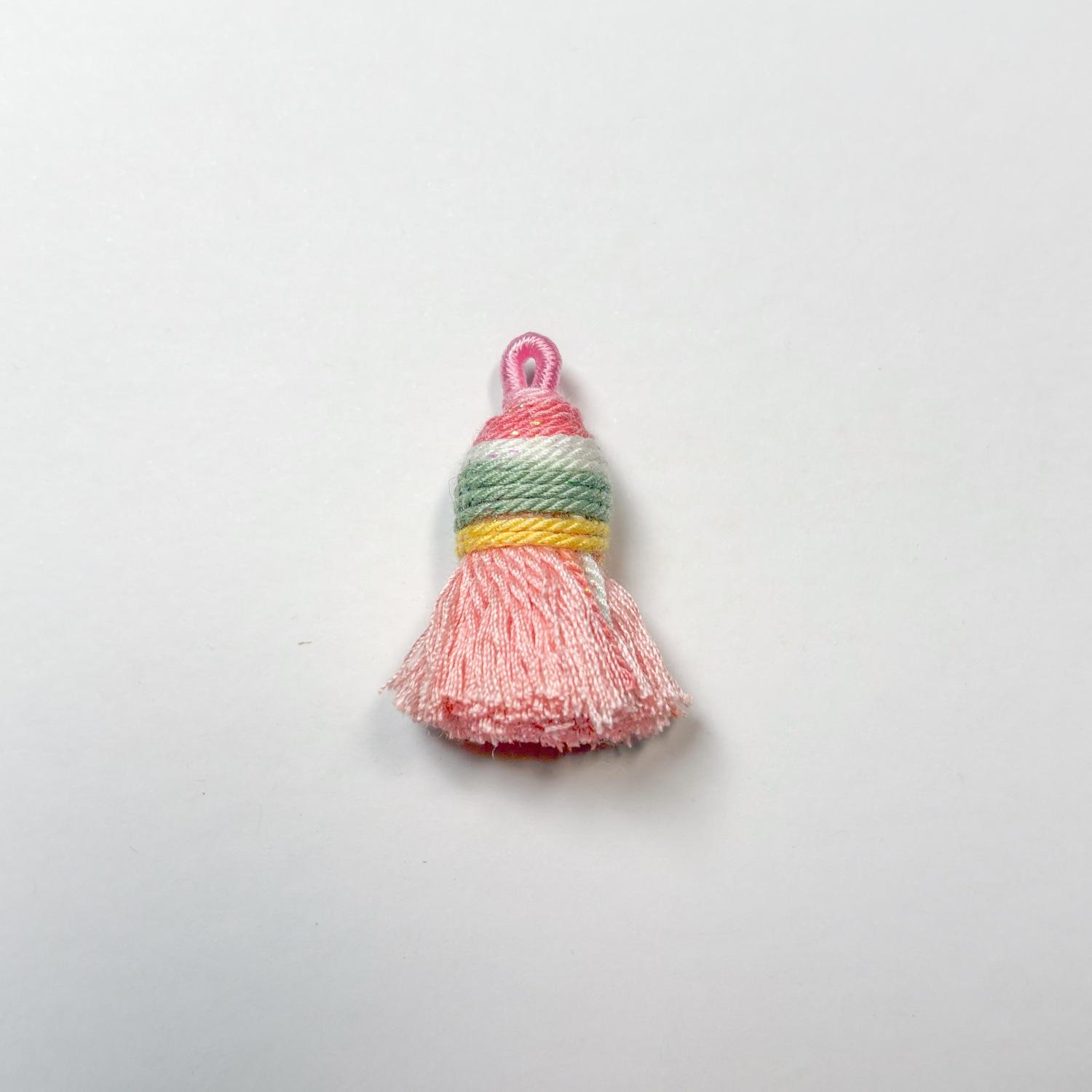 Starry Sky Gradient Tibetan Style Cotton Thread Tassel Pendant/Accessory/Bracelet DIY Semi-finished Jewelry Making Accessories Charms