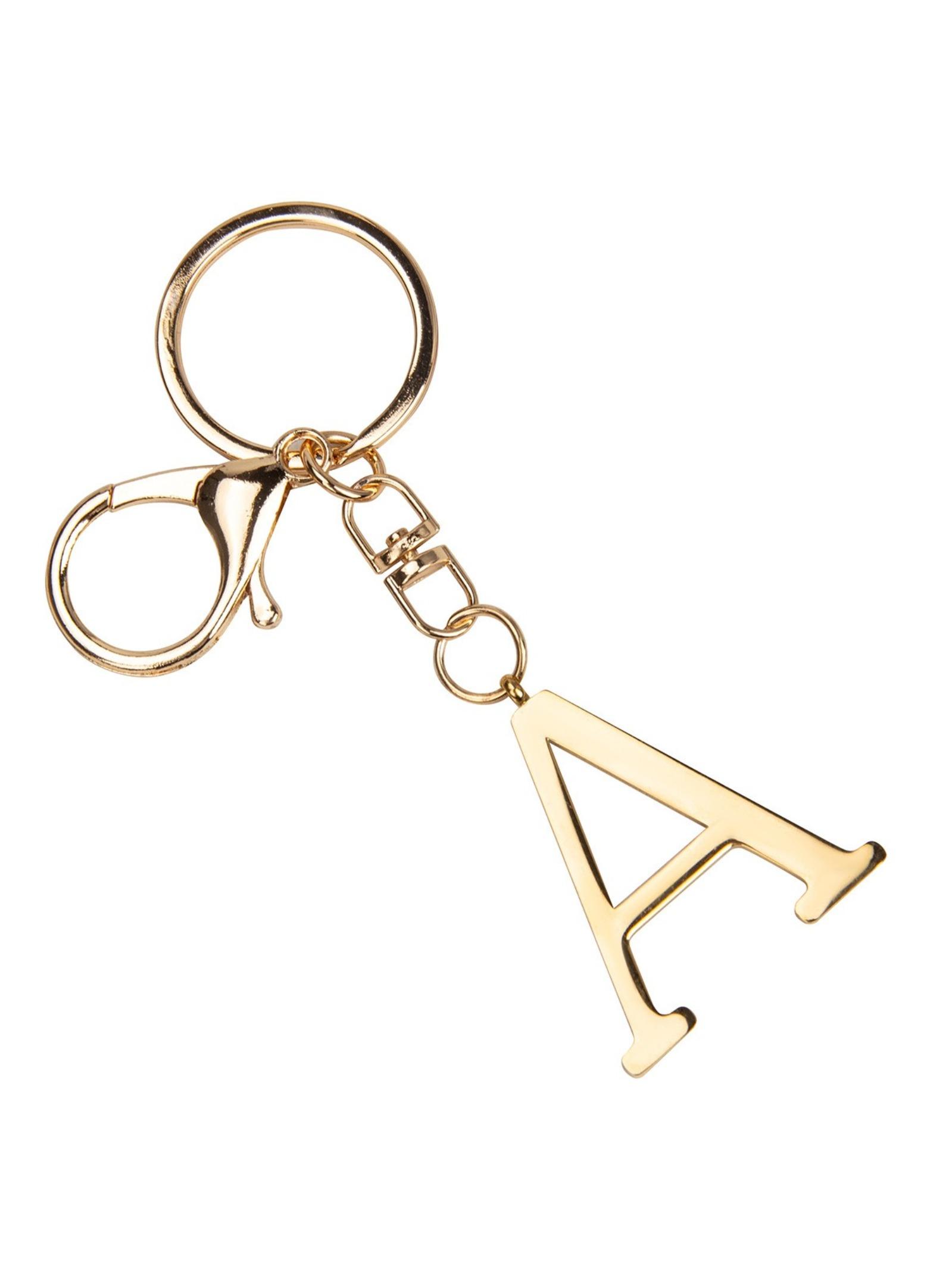 Stainless Steel Letter Keychain, Key Ring, Luggage Tag, Badge Gift, Women's Bag Charm, 1pcs, Elegant Accessory