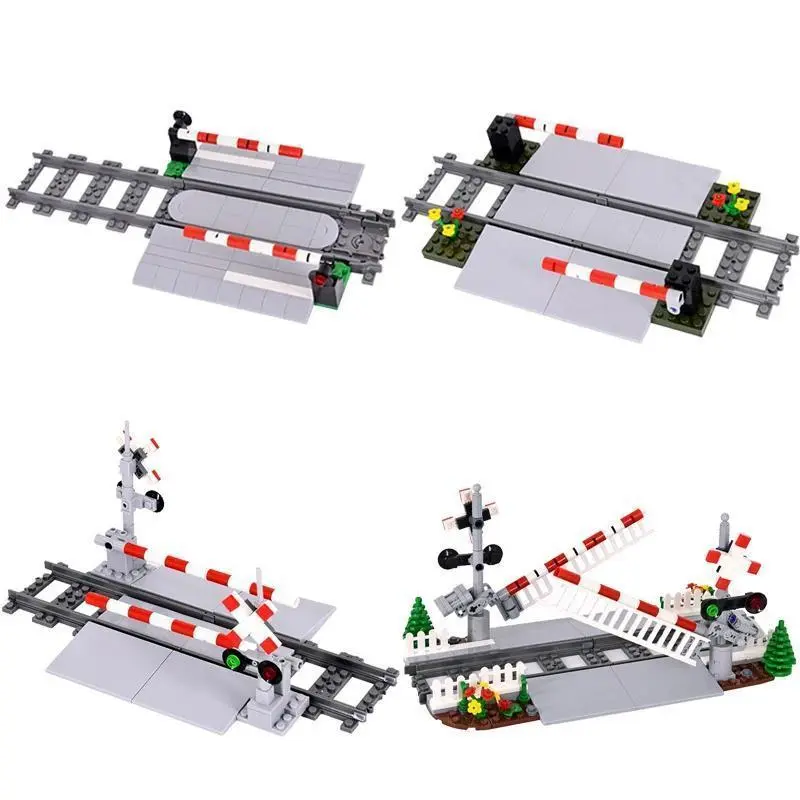 Creative Expert MOC City Train Railing Crossing Railway Express Construction Bricks Building Blocks - STEM Learning DIY Toys, Unisex Anime & Manga Themed Decoration Gifts for 12+ Years Old