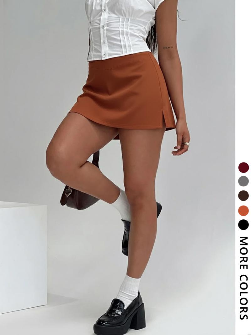 Women's Vintage Style Skirt, Fashion Casual Daily Wear, Natural Texture, Fitted Short Skirt, Perfect for Office and Graduation Season