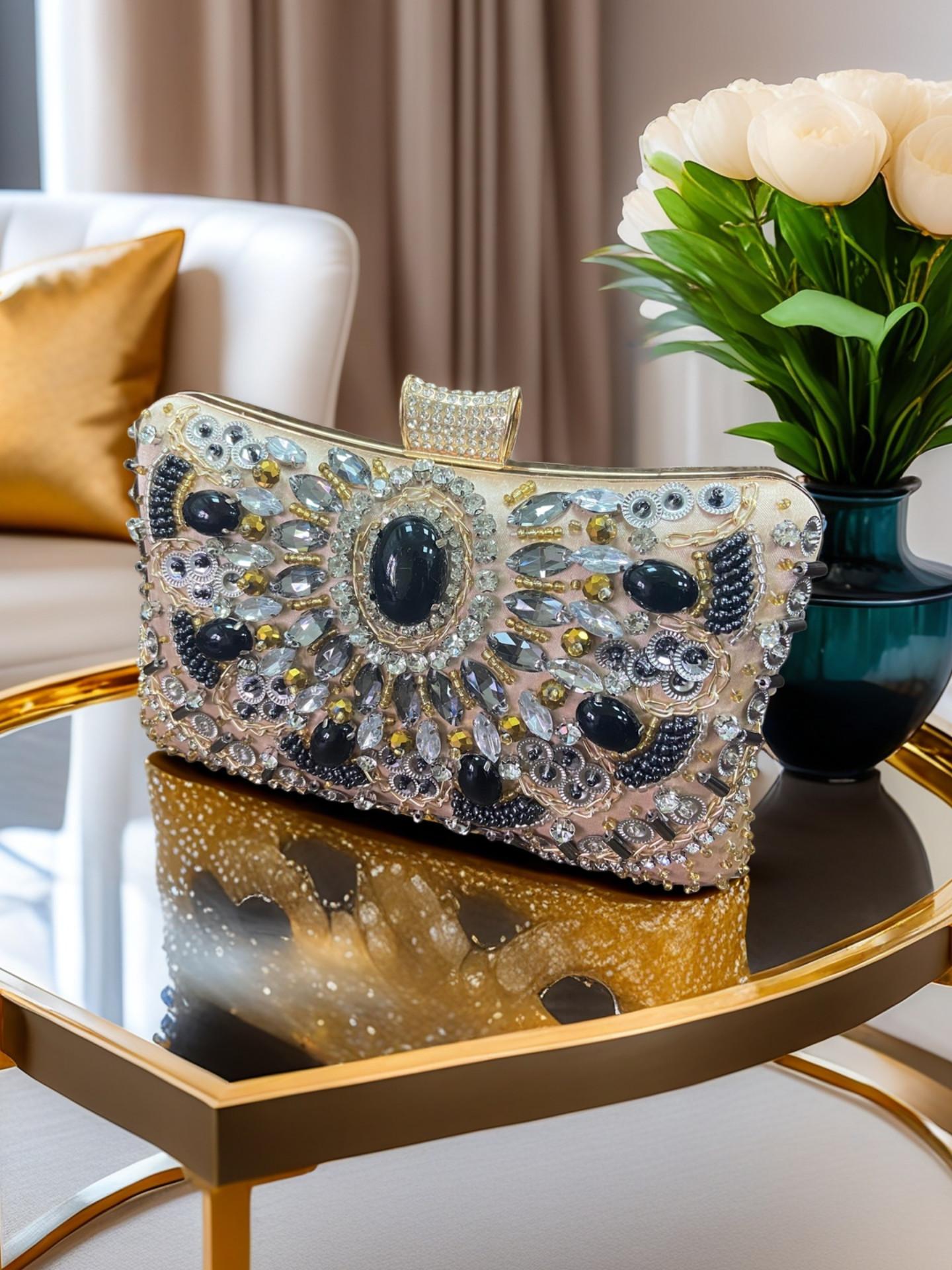 Fashion Handmade Beaded Evening Bag for Women, Bridal Wedding Clutch, Versatile Party Shoulder Crossbody Bag, Perfect Gift for All Occasions