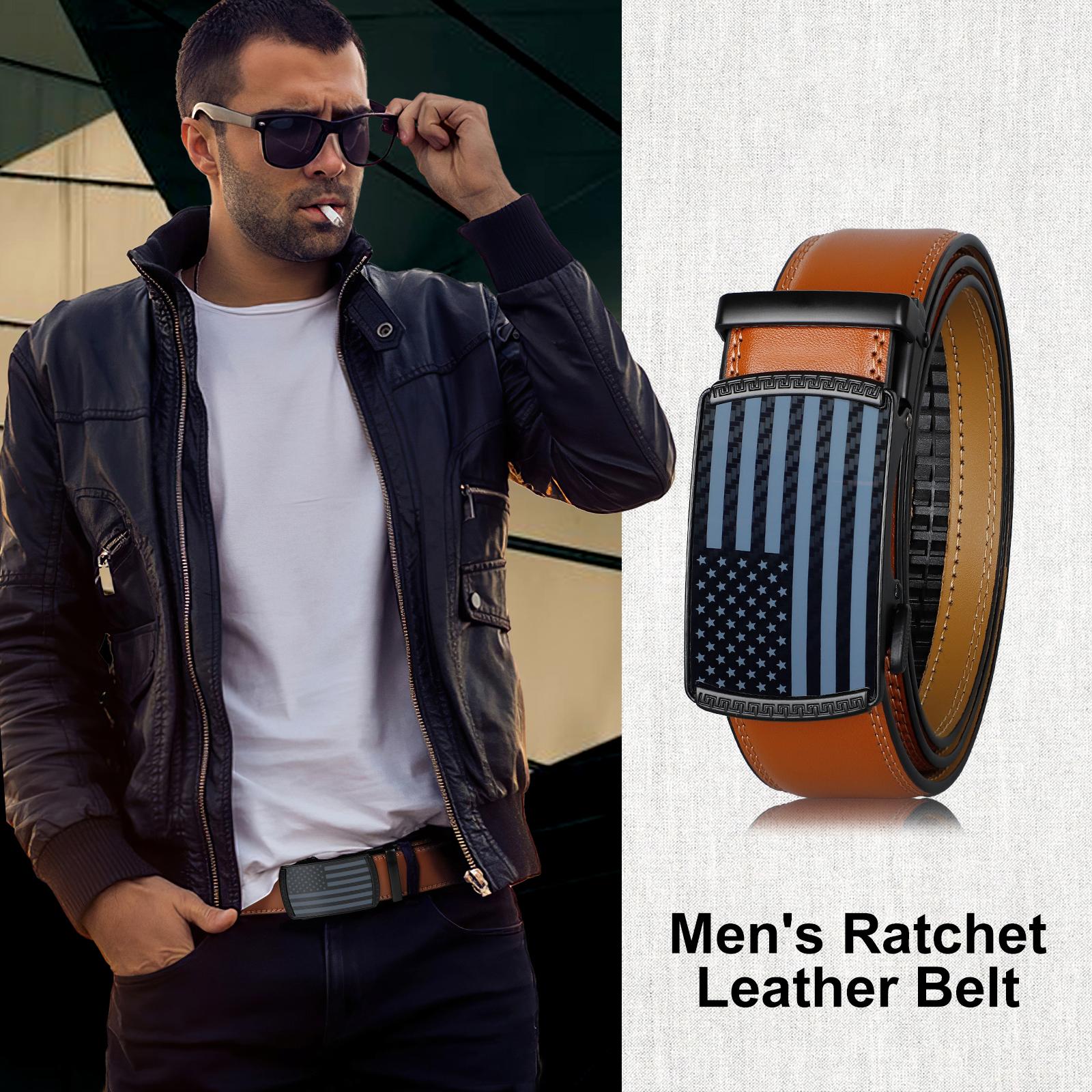 XZQTIVE American Flag Belt for Men Black Nylon Ratchet Belts 4th of July Patriotic Decorations