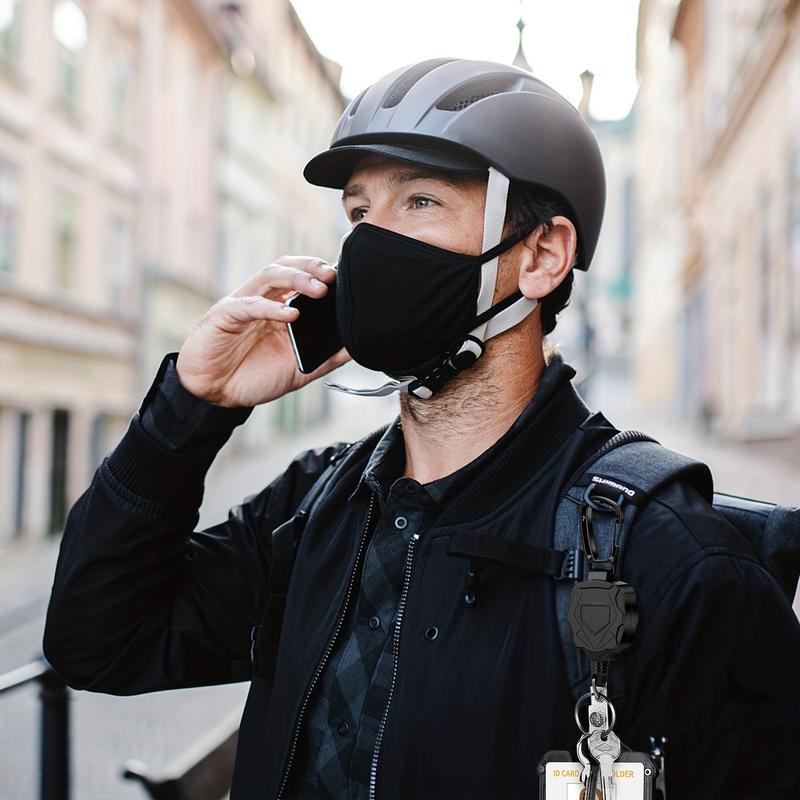 Outdoor Retractable Heavy Duty Badge Reel (1 Set), ID Badge Holder, Tactical ID Card Holder for Outdoor Hiking & Climbing, Badge Reels Retractable