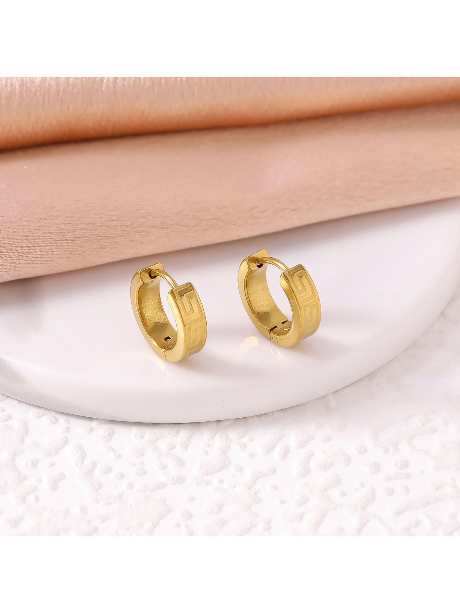 High-end Great Wall pattern three-dimensional design, versatile and trendy titanium steel ear buckles, fashionable and light luxury stainless steel earrings