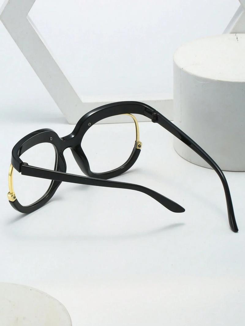 Unisex Vintage Cat Eye Frame Eyeglasses, Trendy Casual Eyeglasses for Everyday Use, High Quality Eyeglasses, Fashion Accessories for Outdoor Activities