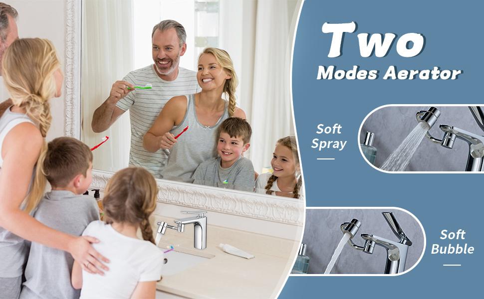 1080° Rotating Faucet Aerator Extender, Large-Angle Water Nozzle Faucet Adapter, Universal Splash Filter Kitchen Tap Extension