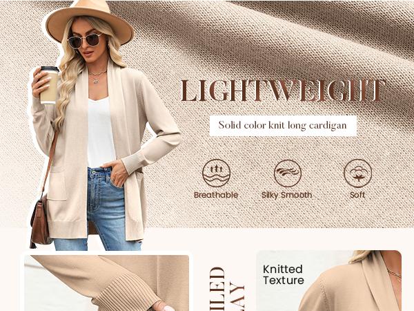 Women's Long Cardigan Sweaters Lightweight Open Front Duster Knit Fashion Sweater Coats Trendy Cardigans with Pocket Women's Long Cardigan Sweaters Lightweight Open Front Duster Knit Fashion Sweater Coats Trendy Cardigans with Pocket