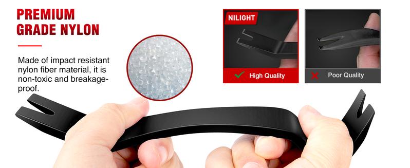 Nilight 19Pcs Trim Removal Tool Set Panel Fastener Clips Removal Automotive Plastic Upholstery Pliers Removal Install Car Tool with Storage Bag for Trim Panel Audio Clip Pliers (Black) Vehicle Remover Brake Caliper Wrench dealsforyoudays