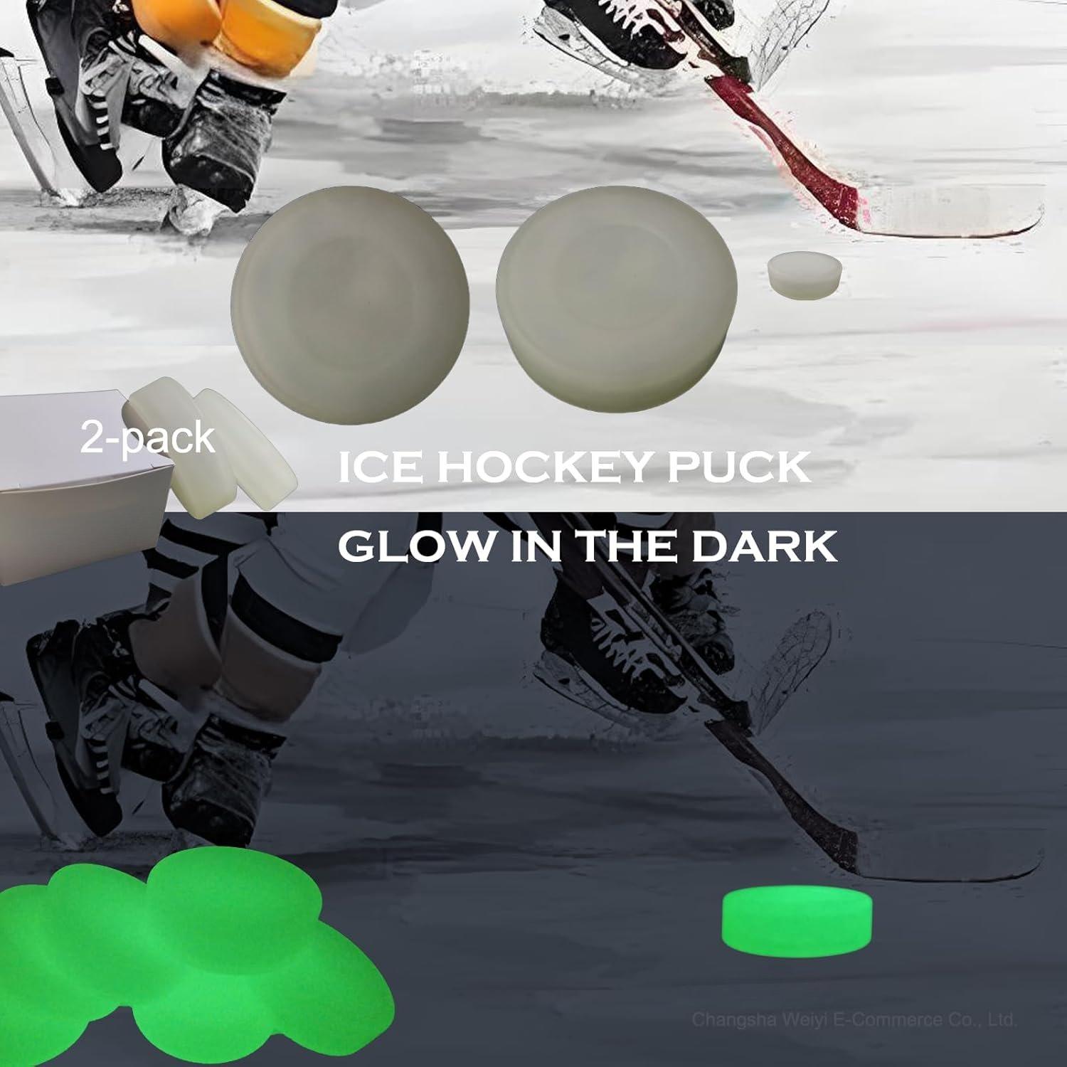 Glow in The Dark Party Hockey Pucks Green Floor Puck for Youth Adults Outdoor Indoor and Ice Hockey and Roller Hockey Practicing and Handling Skills 2-Pack Glow in The Dark Party Hockey Pucks Green Floor Puck for Youth Adults Outdoor Indoor and Ice Hockey and Roller Hockey Practicing and Handling Skills 2-Pack