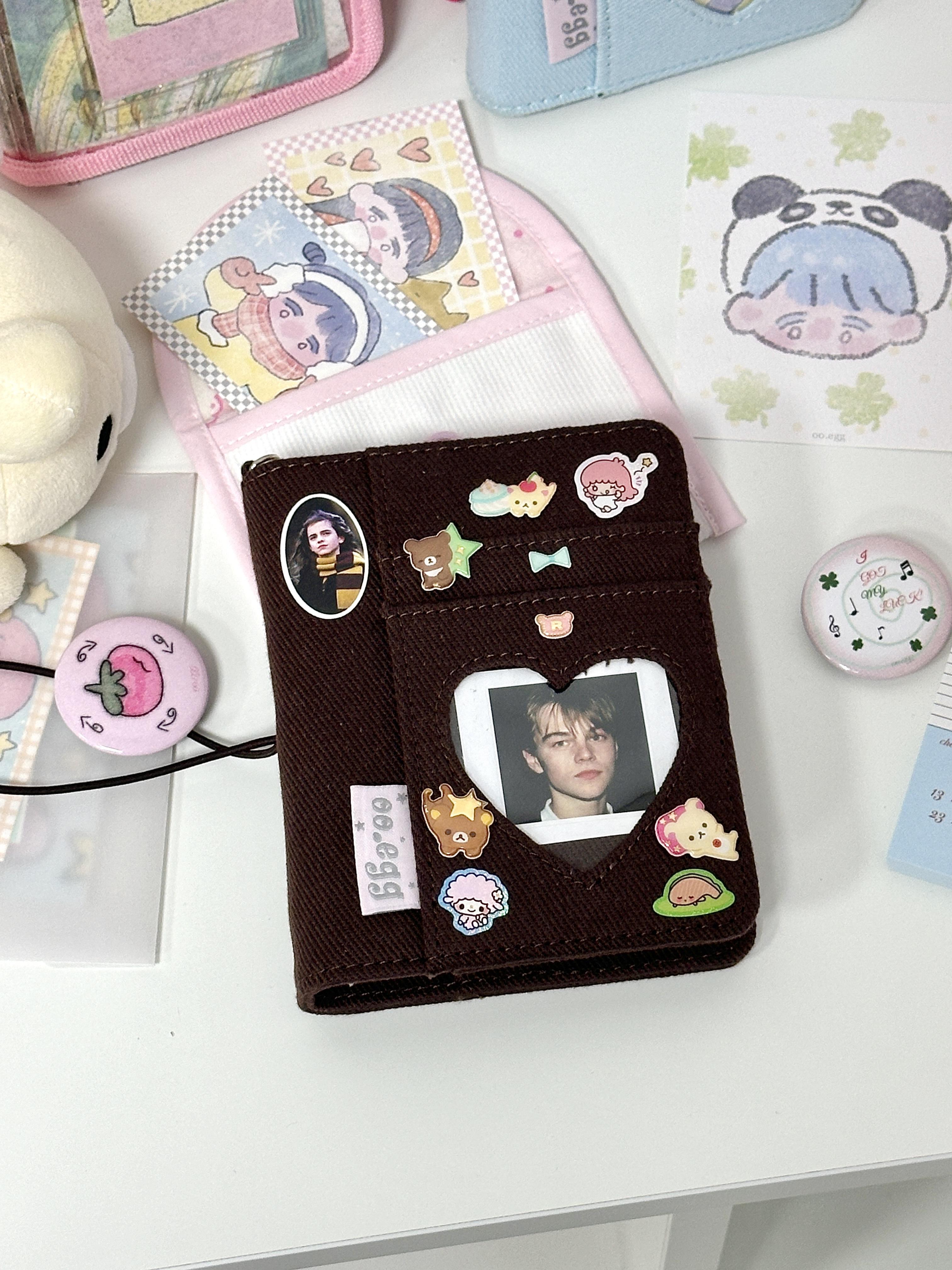 Original ooegg Denim Heart M5 Binder Kpop Photocard Holder with Elastic Band Photo Card Collection Book Idol Photo Album m5 다이어리