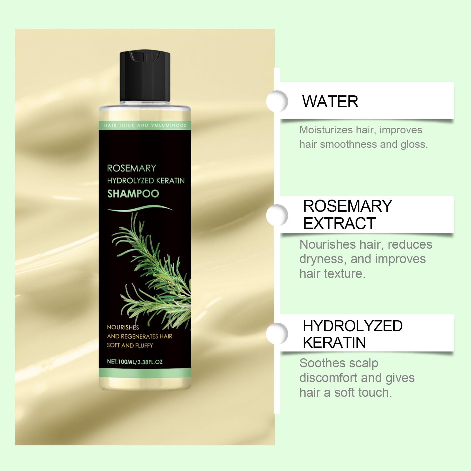 Rosemary Shampoo Daily Scalp Cleanser, Nourishes Hair, Natural Shine, Softening, Moisturizing, Gentle Formula, Ideal for Regular Use