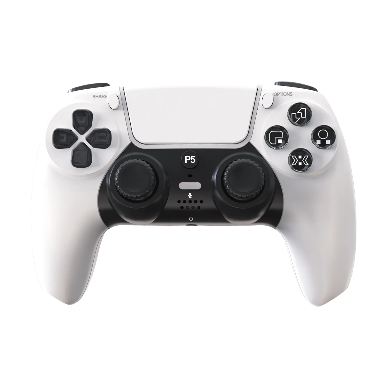GAMINJA Wireless Controller for P5, Dual Vibration, Six-Axis Gyroscope, Adjustable Mute Switch, 3.5mm Headphone Jack, Game Controller, Wireless Game Controllers