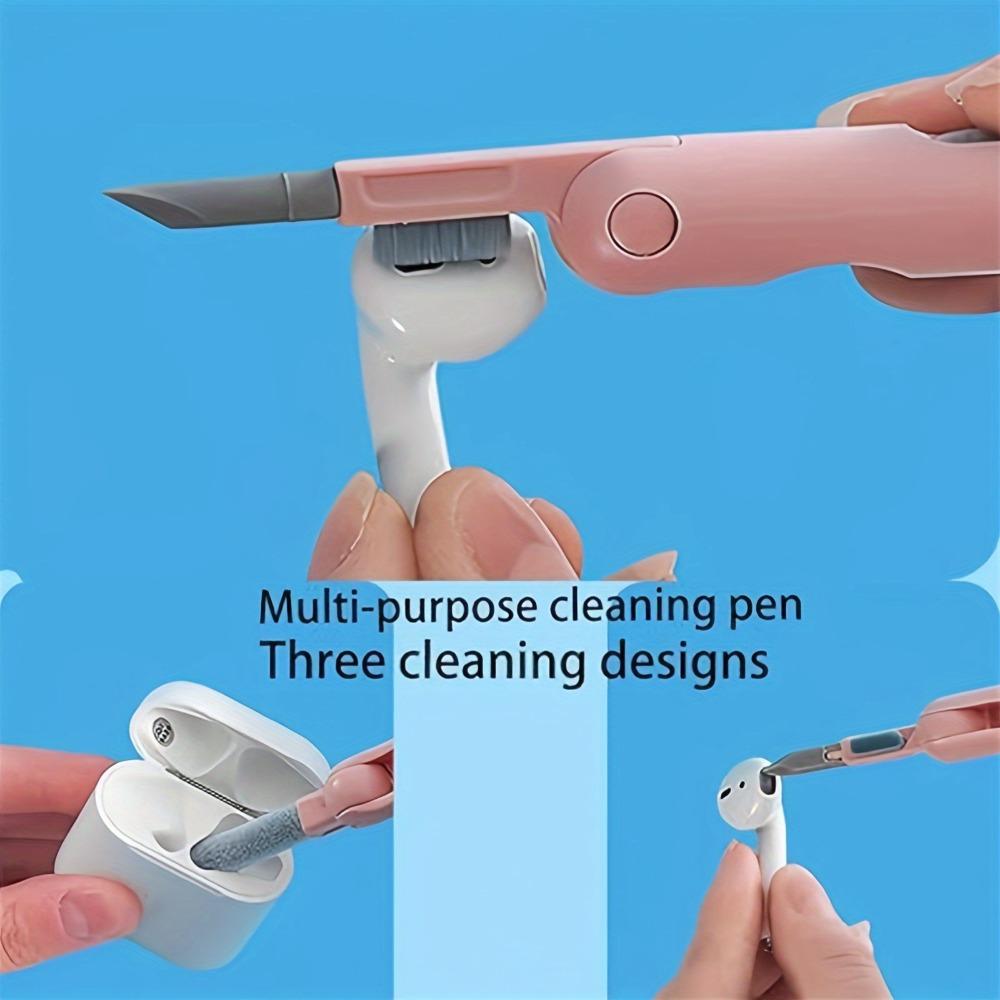 7pcs Cleaning Kit - Includes Keyboard Cleaner, Multi-Function Brush Set, Wireless Earphone Cleaner, Phone Screen Dust Remover, and Keycap Removal Tool - ABS Material, Keyboard Cleaning Accessories | Modern Cleaning Tools | Durable Cleaning Supplies