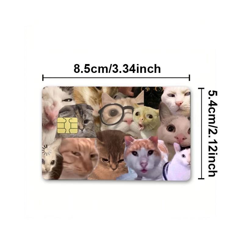 2-Pack Cat Pattern Credit Card Stickers, Ultra-Thin Waterproof Scratch-Resistant, Personalized Bank Card Decorative Stickers, Durable Waterproof Stickers