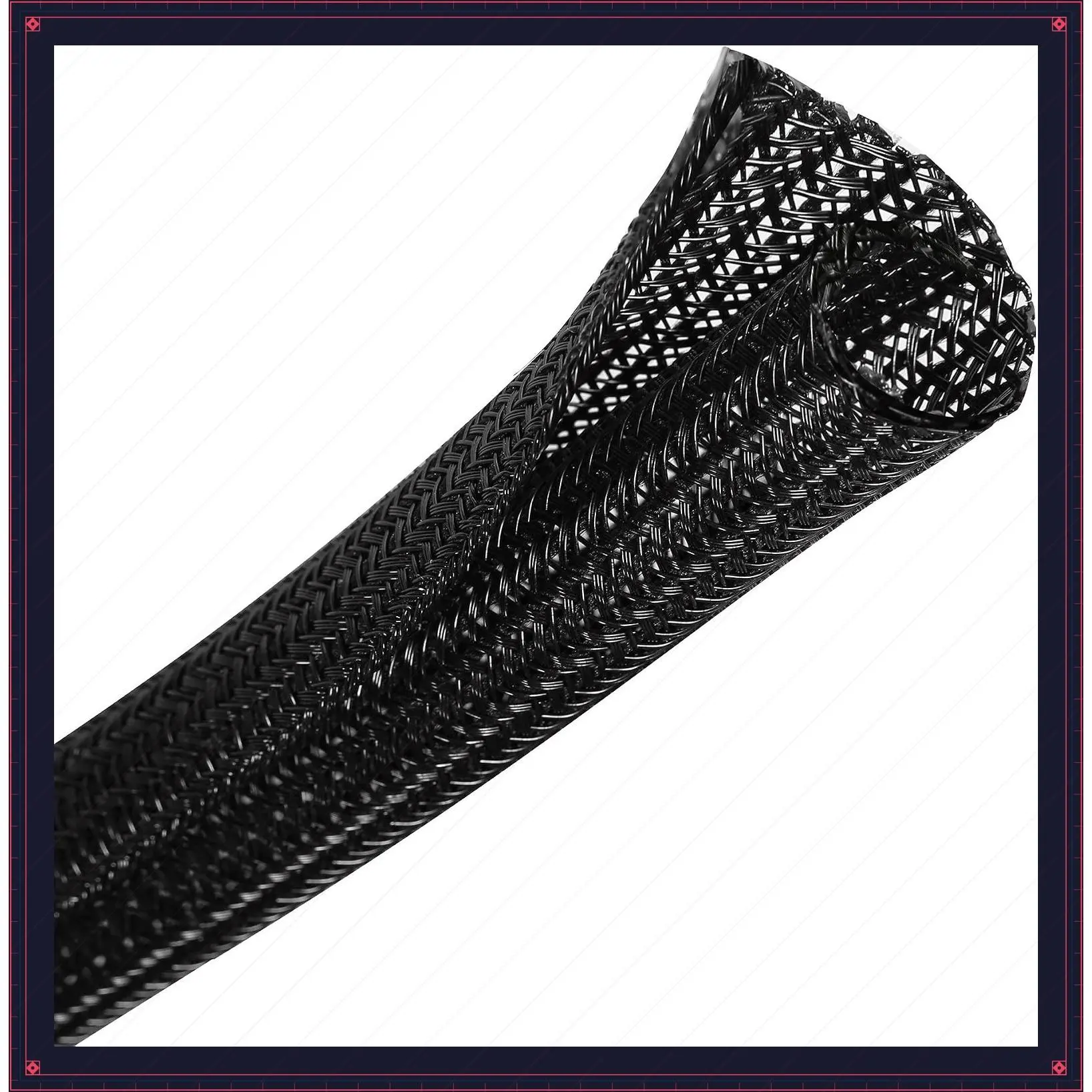 25FT 1/2 Inch Split Cable Management Sleeve - Black Heat & Abrasion Resistant Wire Loom, Pet Cord Protector for Automotive Wiring & Home Office Cable OrganizationGift