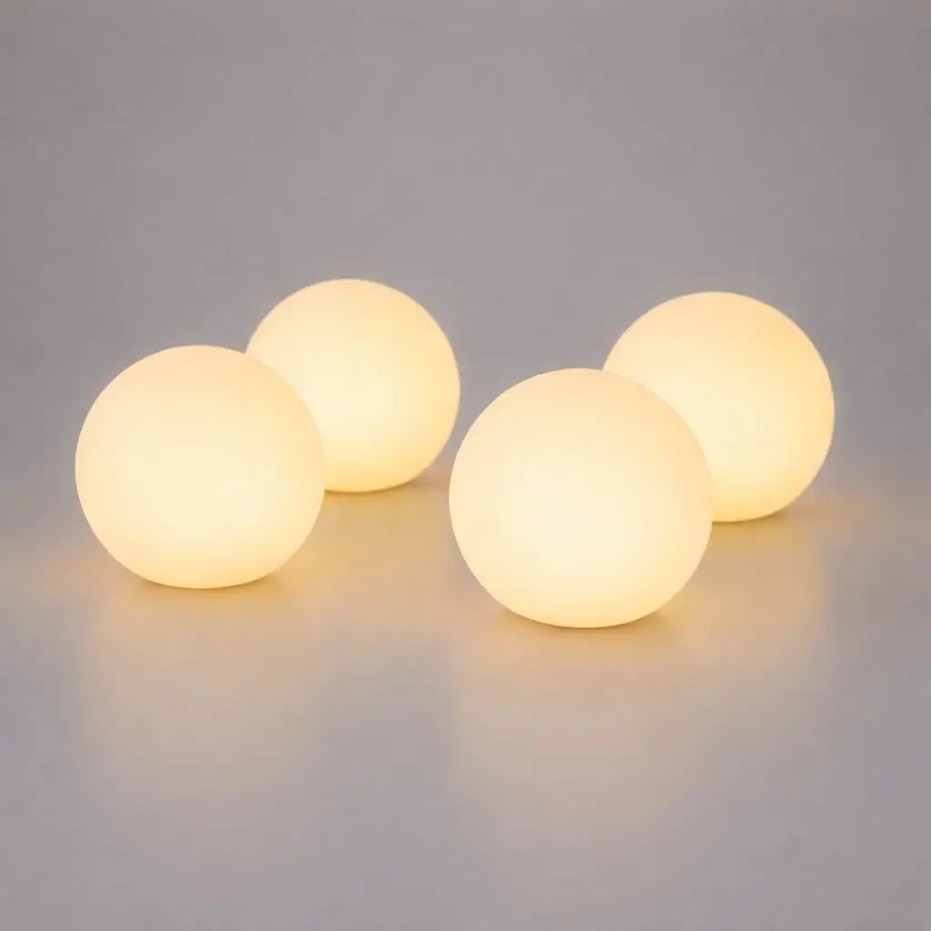 4-Pack 3-Inch Rechargeable LED Orb Lights – 16 Color Glow Spheres, 4 Modes, Waterproof Ambient Lighting Balls, Glowing Orbs for Indoor, Outdoor, Pool, Room, and Patio Decor