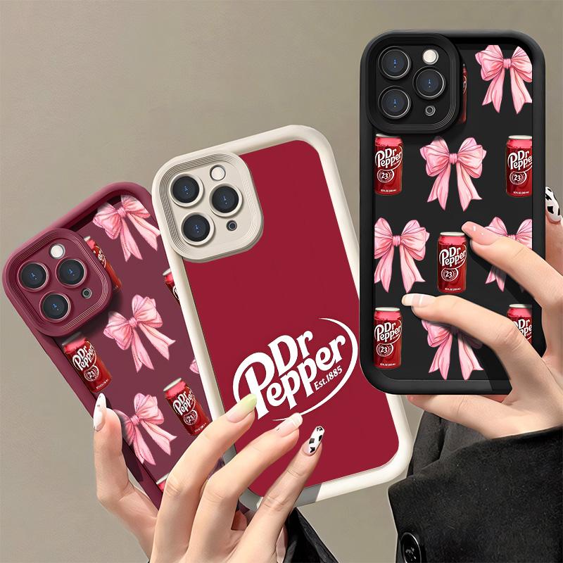 Casing For iPhone 13 14 PRO MAX PLUS dr pepper aesthetic Soft Silicone TPU Black White Red Gift Shockproof Protection Anti-Drop Protective Protector Aesthetic Phone Cases Shell Cover 1073