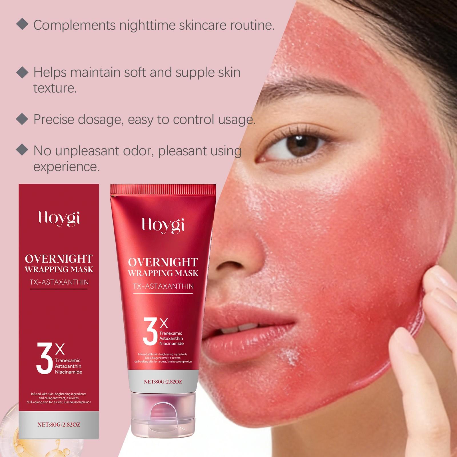 Hoygi Astaxanthin Peel off Mask (80g), Moisturizing Hydrating Face Mask, Daily Night Use, Nourishes and Refreshes Skin