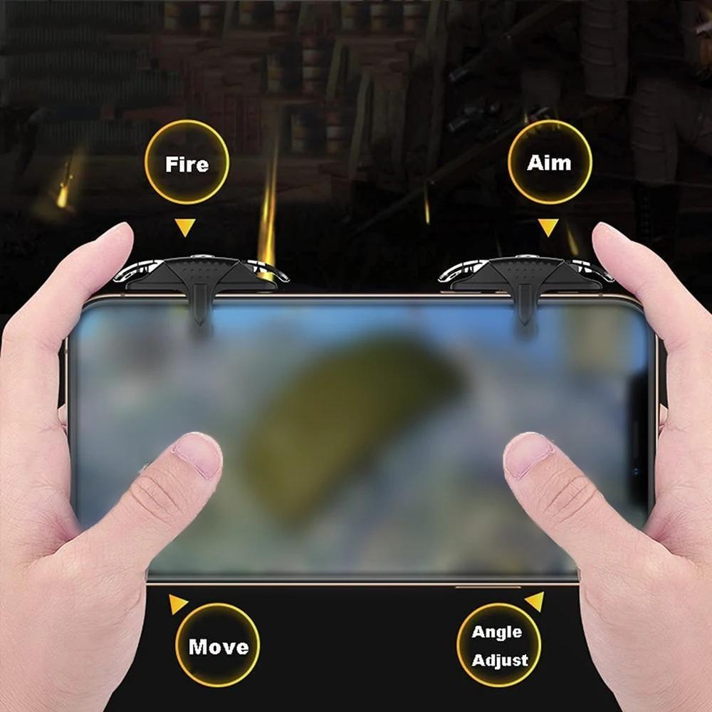 Upgrade Your Mobile Gaming! Dual Trigger Set for iOS & Android - High Sensitivity ABS Buttons, Easy Snap-on Installation. Boost Aim, Rapid Fire & Reaction Speed. Ergonomic Shooting Controller for Popular Pocket Shooting Games.