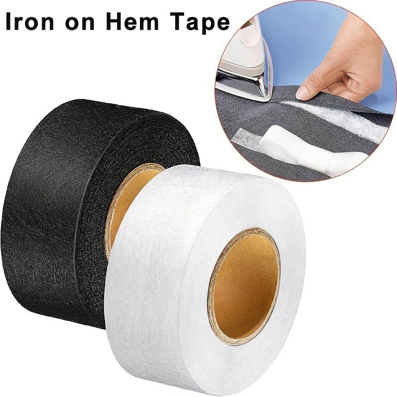 2 Rolls Dual-Sided Adhesive Binding Tape, Iron-On Seams for Sewing, Durable Polyester Fabric, DIY Patchwork Clothes Edges
