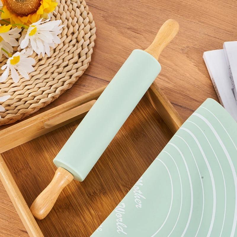 Dough Kneading and Rolling Pin Baking Set – Rolling Pin and Dough Mat Set, easily make cakes and dough, includes a round mat set, a must-have kitchen baking tool for home bakers and cooking enthusiasts