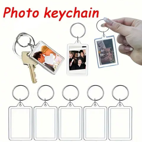 Acrylic Photo Frame Keychain Set, DIY Handmade Picture Tag, Transparent Photo Keychains, Customizable Personalized Gift Ideas, Keychain For Bags, Key Rings, Keychain For Purse, Keyrings For Keys