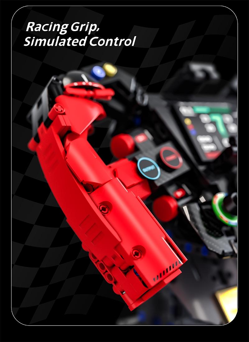 971Pcs Formula Racing Vehicle Steering Wheel MOC Blocks Supercar Model Building Toys Gifts for Adult Boys Technical Bricks Sets