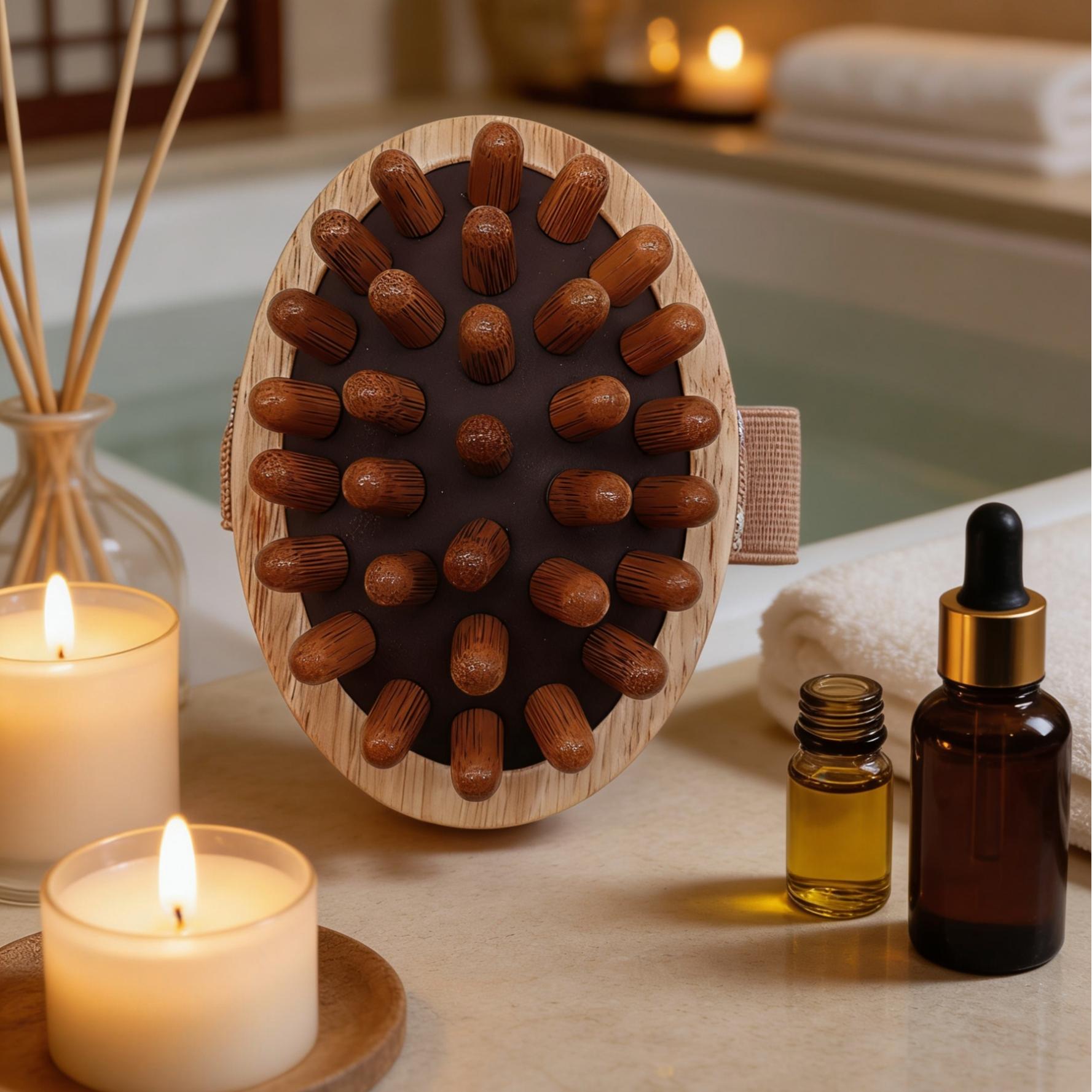 Wooden Massage Comb Body Meridian Brush, Relaxes and Slims Belly, Home and Outdoor Use, Shape and Tone Your Body Anytime