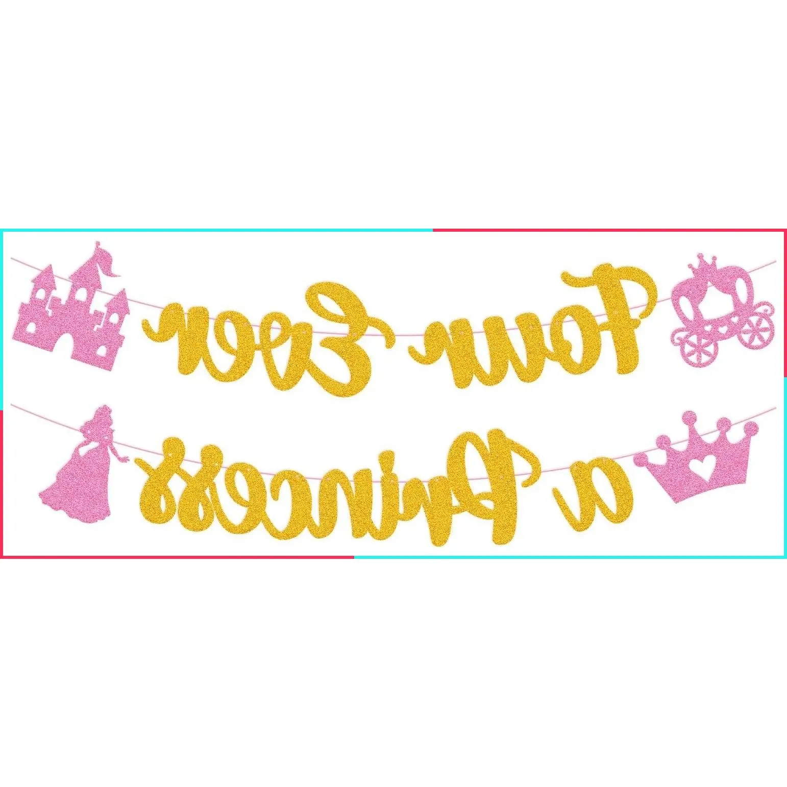Beautiful Princess Girl 4th Birthday Party Decorations - Our Little Princess 4 Years Old Birthday Party Supplies