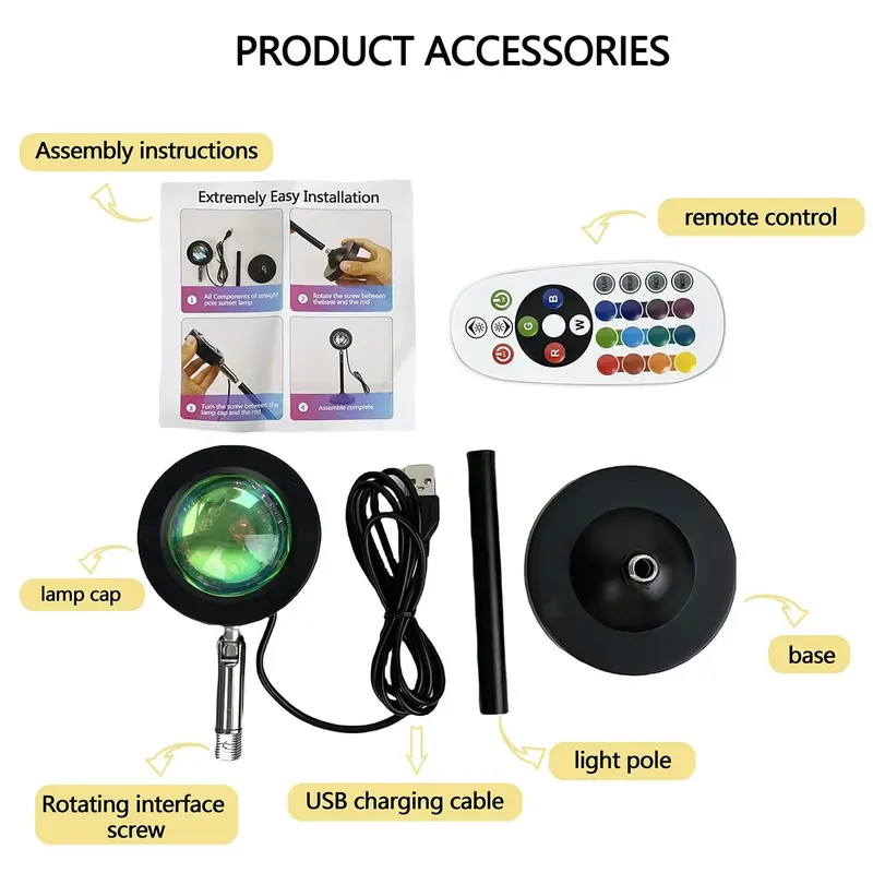 Product Introduction of RGB Color Changing Projector Night Light, LED Projector Lamp with Remote Control, Room Lights, Ambient Light for Bedroom, Living Room, Home Decor #TOP PICKS 40