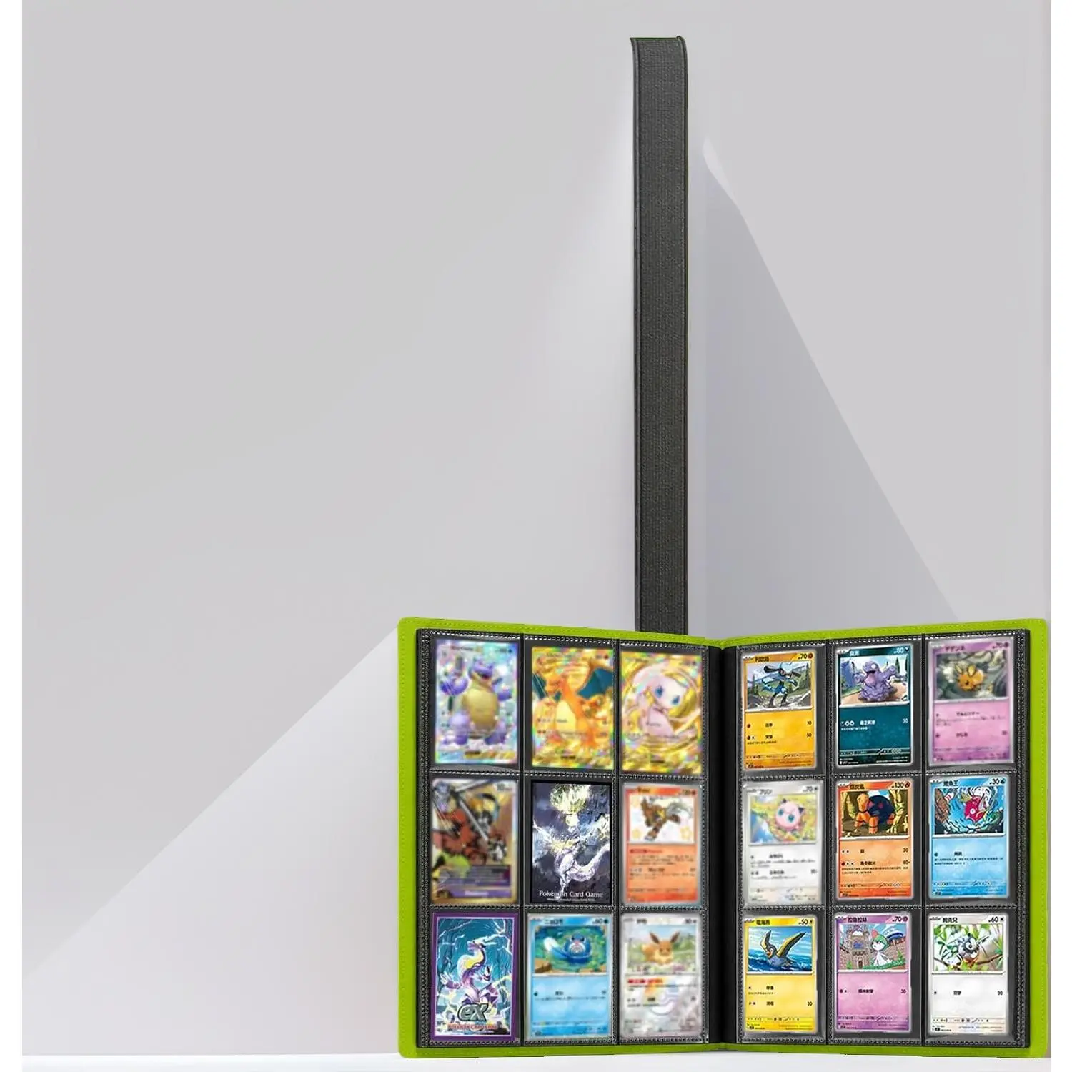 Trading Card Binder, 9 Pocket 20 Pages Holds 360 Cards, Collector Card Album Folder for MTG, TCG, Sports Collectible Cards, Apple Green