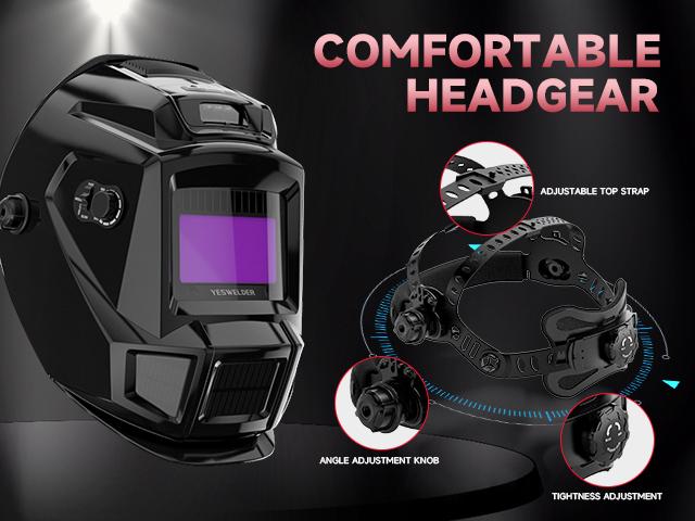 YESWELDER LYG-W700A Auto Darkened Welding Helmet with Fan & Light | True Color View, 4 Arc Sensors | Adjustable Shade 4/5-9/9-13 Hood for TIG MIG MMA CUT Grind