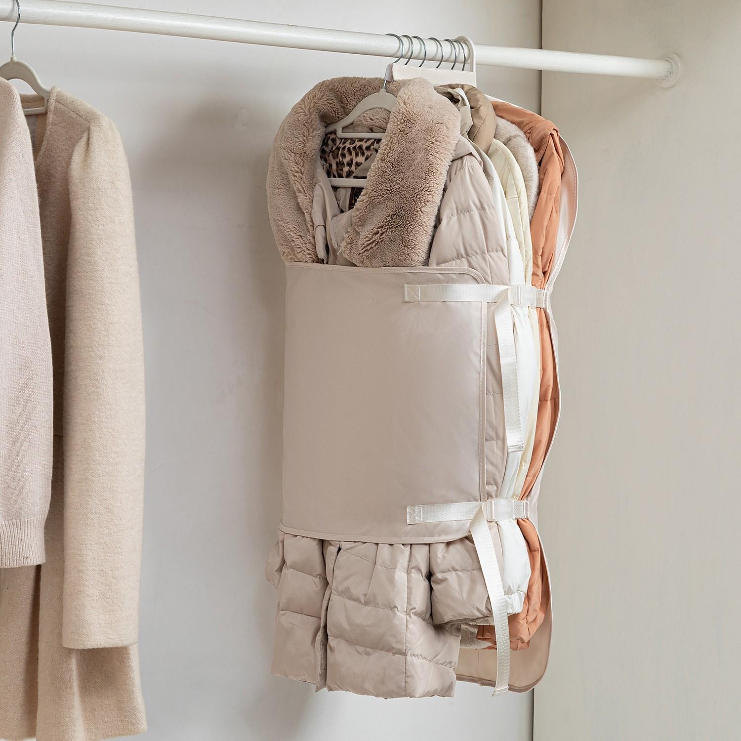 Clothes Compression Storage Board - Foldable Garment Protector with Compartment Covers, Wardrobe Hanging Storage Bag for Down Jackets, Suits, and Wedding Dresses. Hook-and-Loop Compression Hanging Storage Bag, Compression Garment Storage Protective