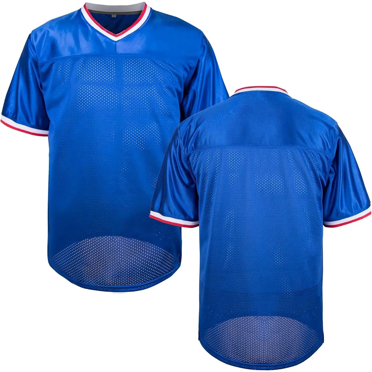 Blank Football Jersey Mesh Athletic Practice Plain Jersey 90s Hip Hop Sports T-Shirt Black White Blue Red Jersey