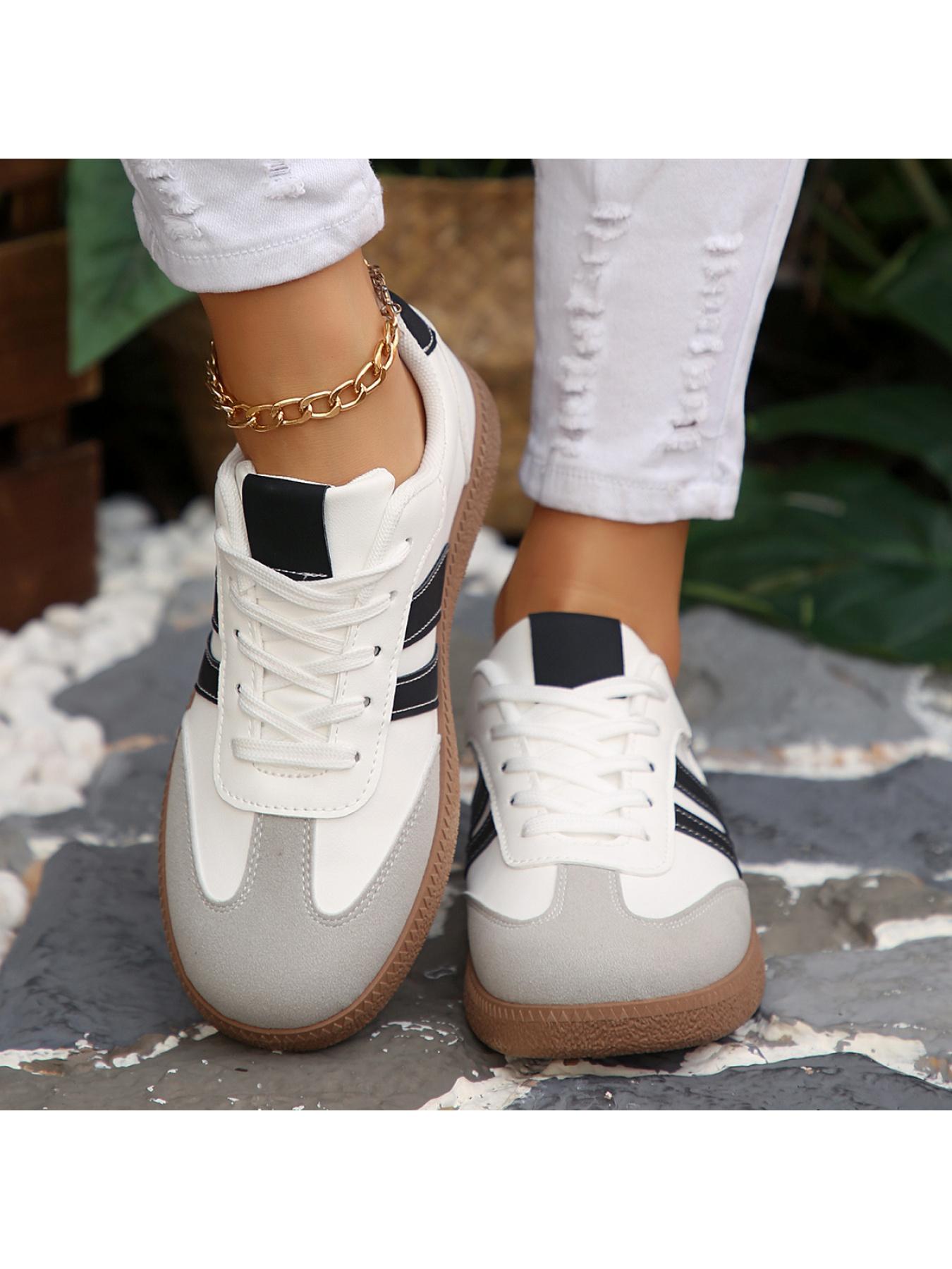 Versatile Retro Trainers, 2 Colors, Suede Patchwork, All-Season Casual Shoes