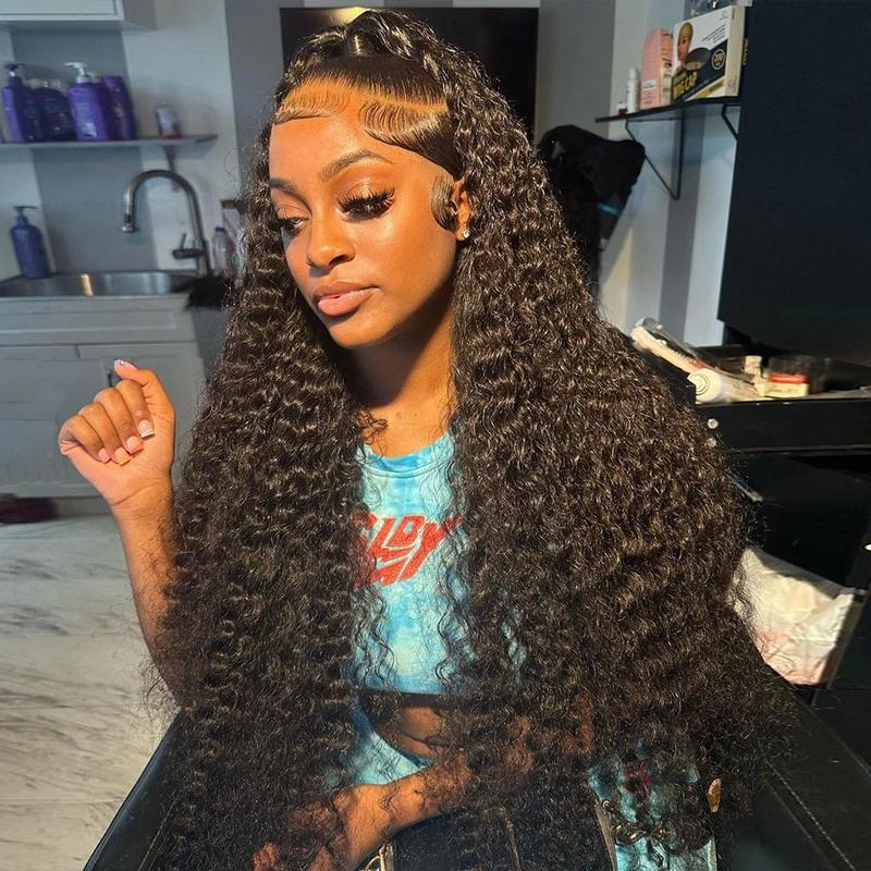 Bling Hair 100% Real Hair Wigs 13x6 Lace Frontal Wig Deep Wave Cheap Wigs 180% Density Natural Color For Women On Sale Clearance