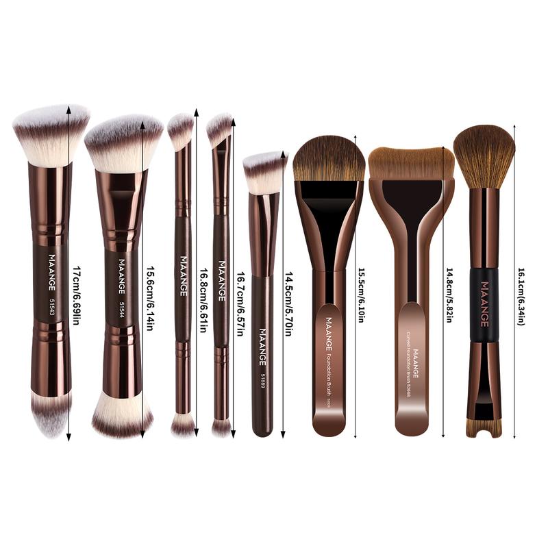 Maange Soft-Bristle Makeup Brush Set - Foundation, Blush, Powder, Eyeshadow, Highlighter, Concealer, Contour, Brow, Lash & Nose Shadow Brushes - Cosmetic Gift Box Set