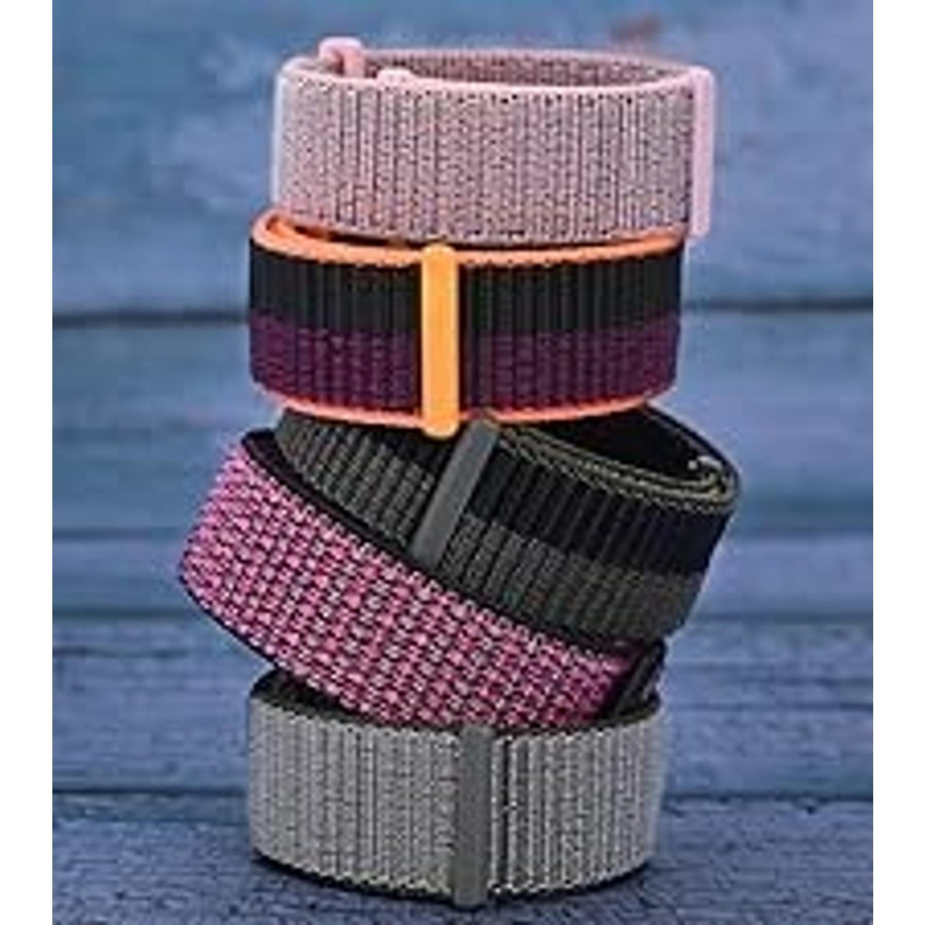 22mm Braided Nylon Watch Band for Men & Women, Quick Release, Black Stainless Steel Buckle - BlackGift