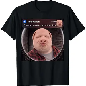 Father's Day Gift - There is Motion at Your Front Door John Pork Speed Face Meme T-Shirt - Casual Dad Top