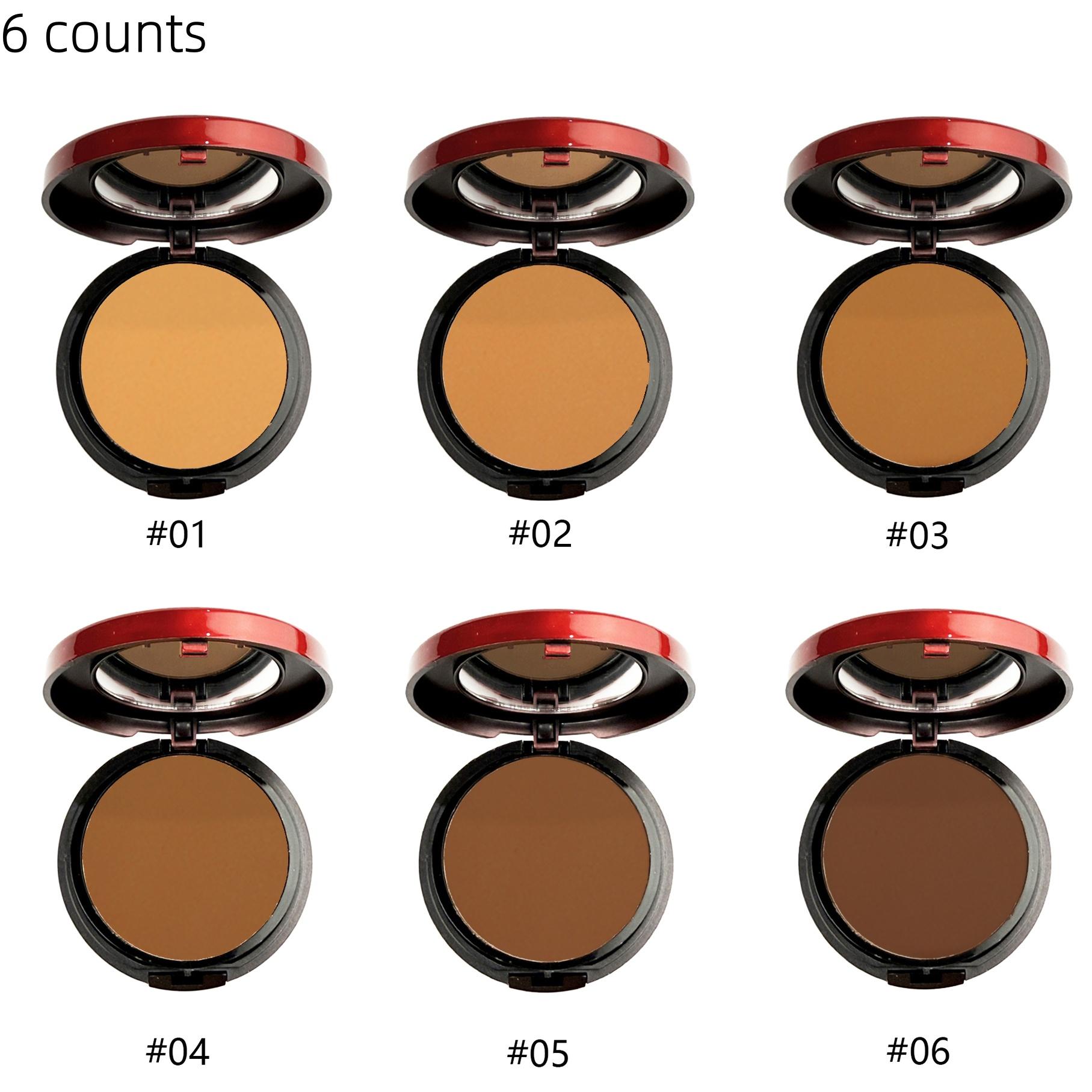 Single Layer Compact with Sponge Applicator, Concealer Contouring All-In-One Step, Natural Long-Lasting Finishing Powder, Face Pressed Powder