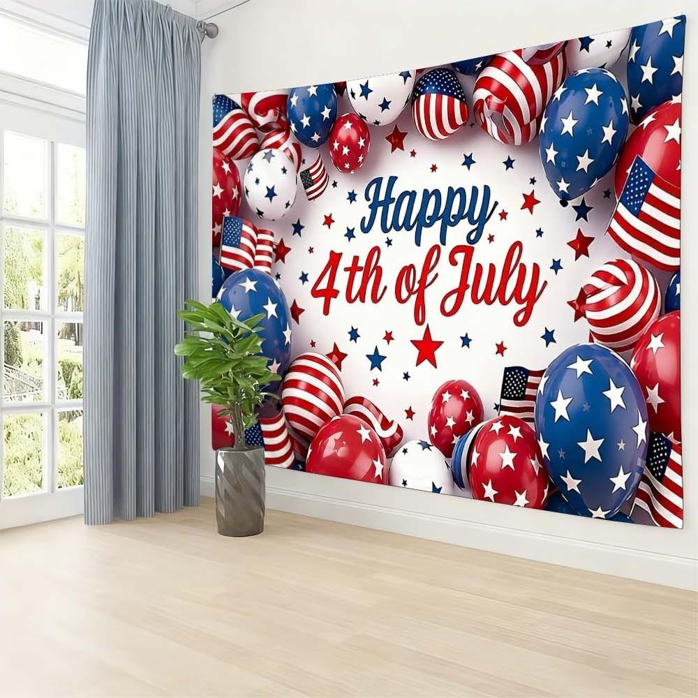 1PC 4th of July Themed Wall Decoration for Living Rooms Bedrooms Vibrant Atmosphere Enhancement for Gatherings Independence Day Celebration Background Hanging Fabric
