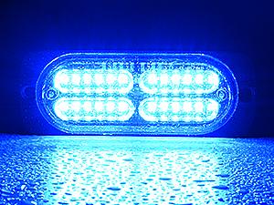 Nilight 8PCS Led Strobe Lights with Controller 12V 24V Sync Feature Blue Strobe Light 12 24 LED Surface Mount Hazard Warning Lights with Strobe Controller for Vehicle Car Truck RV ATV