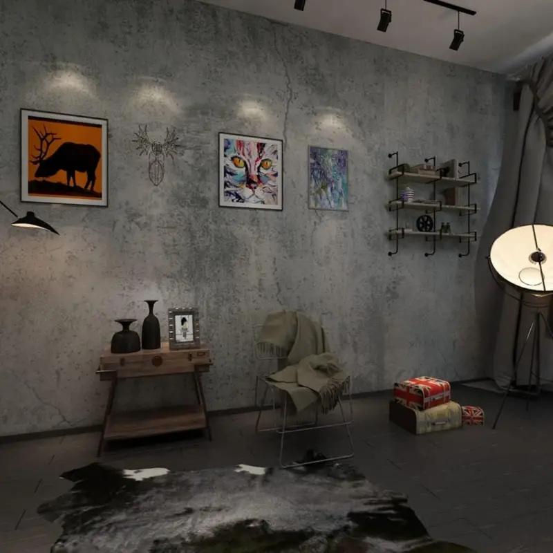 Cement Texture Self-Adhesive Decorative Wallpaper, Industrial Weathered Effect, Waterproof, Easy Clean, Living Room TV Background, Bedroom Decor, Textured Peel And Stick Wallpaper, 40cm*2m