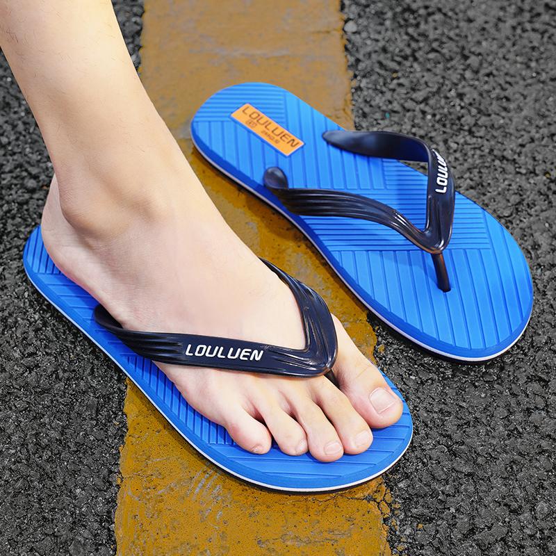 Men's Flip-Flops with Unique Texture, Comfortable Beach Sandals, Lightweight Water Shoes, Soft Non-Slip House Slippers for Summer