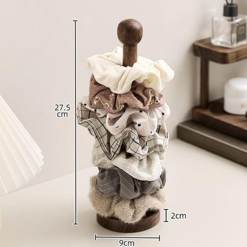 Wooden Hair Scrunchies Storage Rack Organizer Holder, Simple Design Nail Accessory Display Stand, Durable & Practical Solution