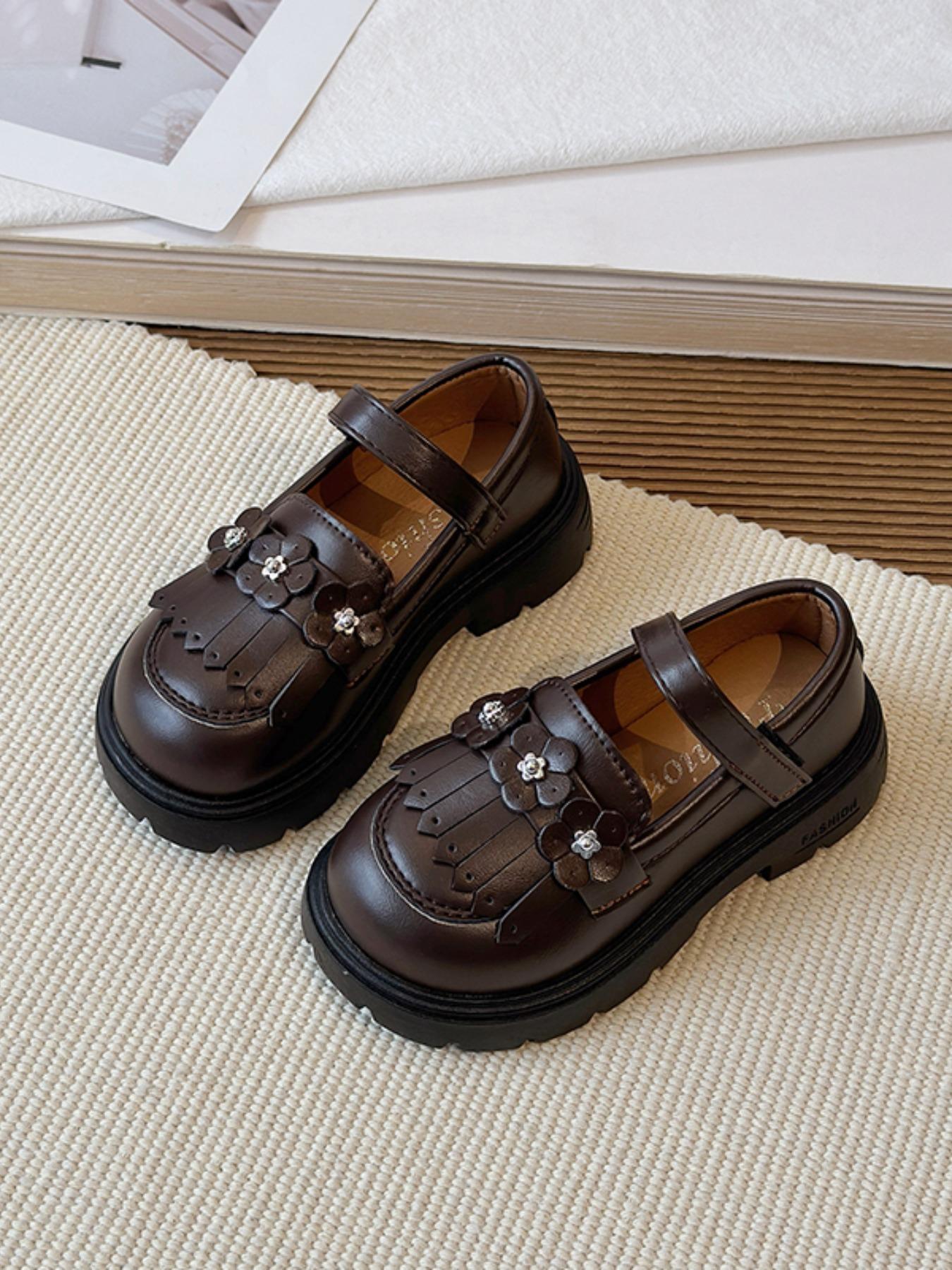 Vintage British Style Girls' Thick Sole Mary Jane Shoes, Perfect for Daily Wear, School Uniforms, Formal Occasions, Spring & Fall
